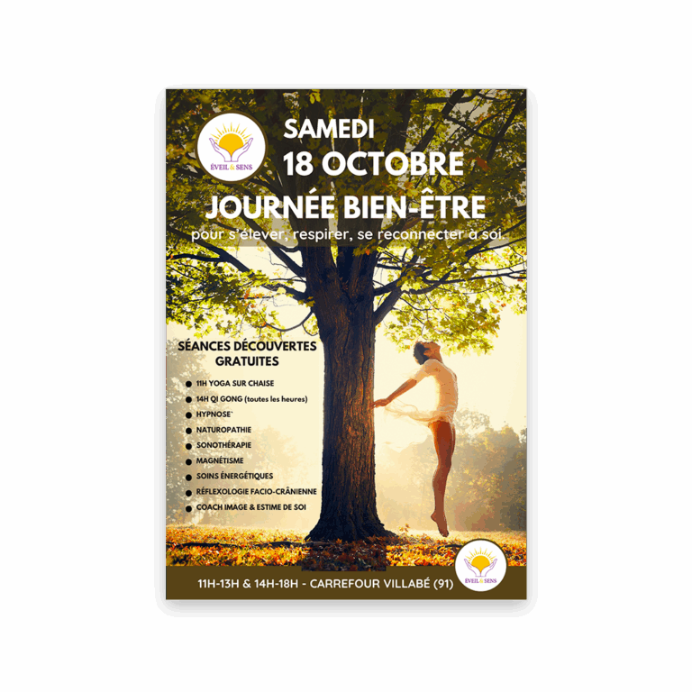 Affiche promotionnelle de la Journée Bien-Être organisée par l’association Éveil & Sens