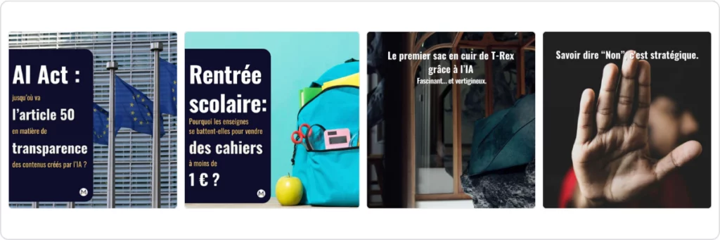 Quatre publications LinkedIn comparées dans l’article